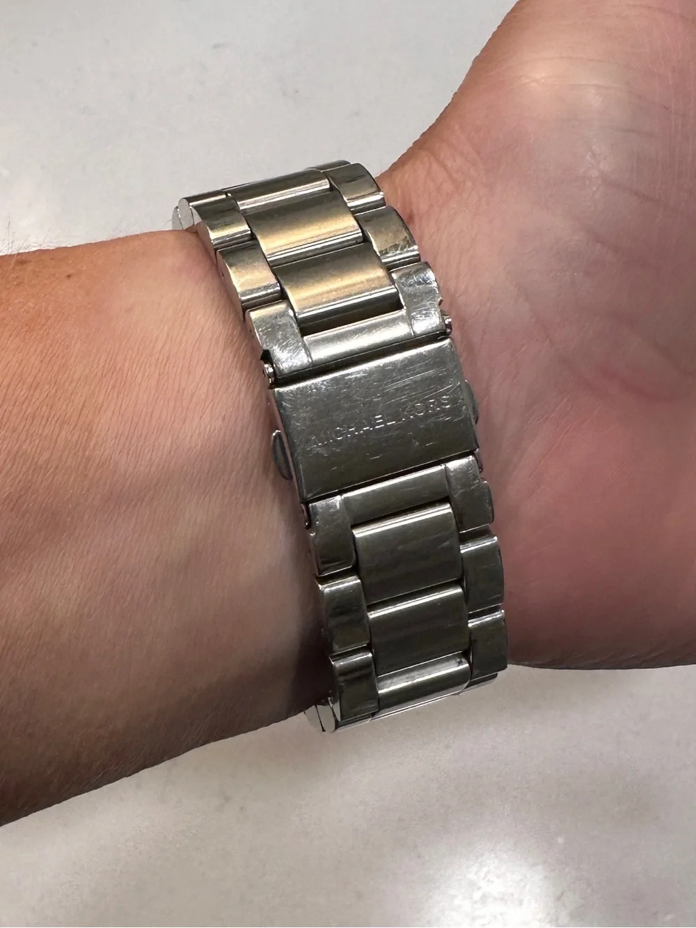 Silver Chronograph Crystal Watch Classic Minimalist Office Luxe Y2K
